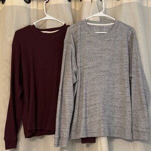 American Eagle Outfitters Burgundy and Gray Sweater Duo
